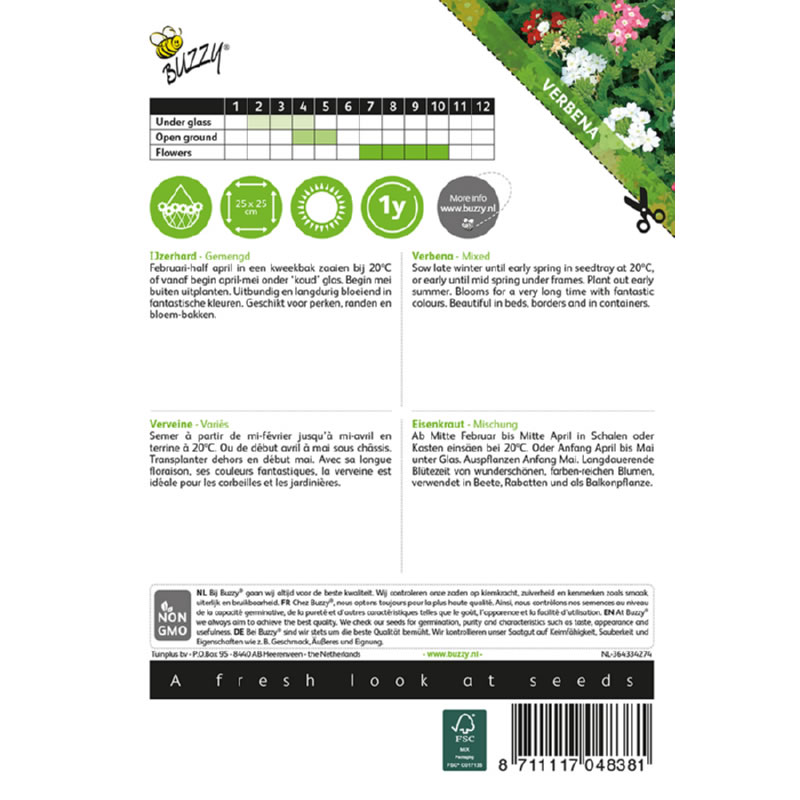 Buzzy Verbena Mixed Seeds 0.4g - Image 2