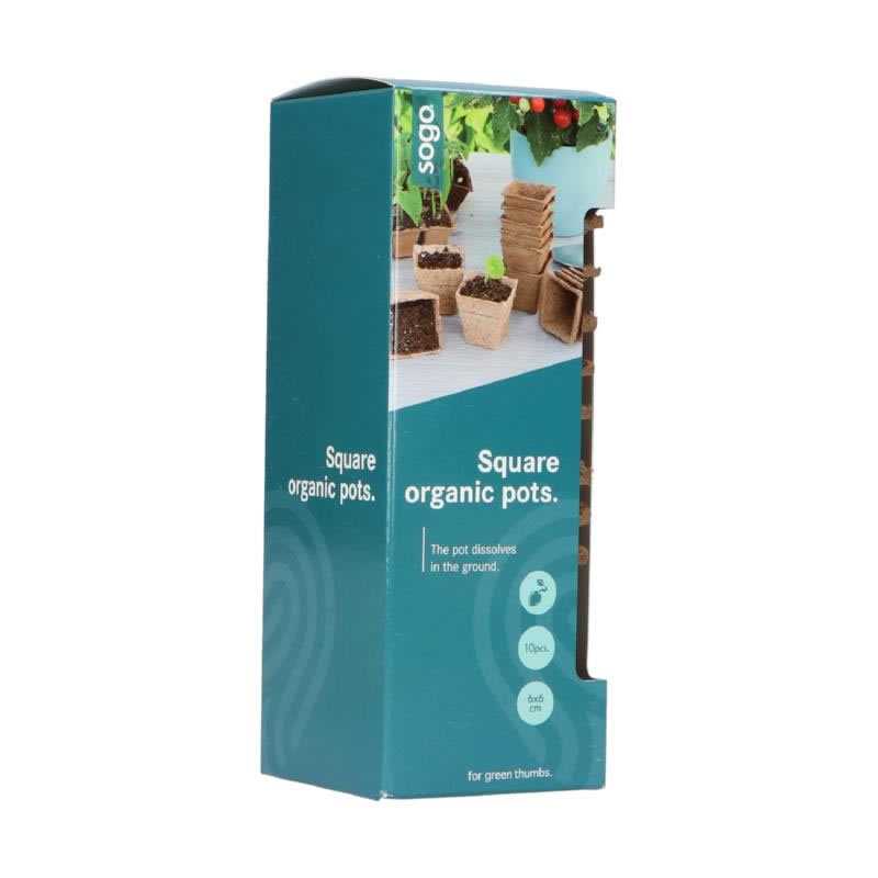 SOGO Biodegradable Square Seed Pots 6 cm – Pack of 10