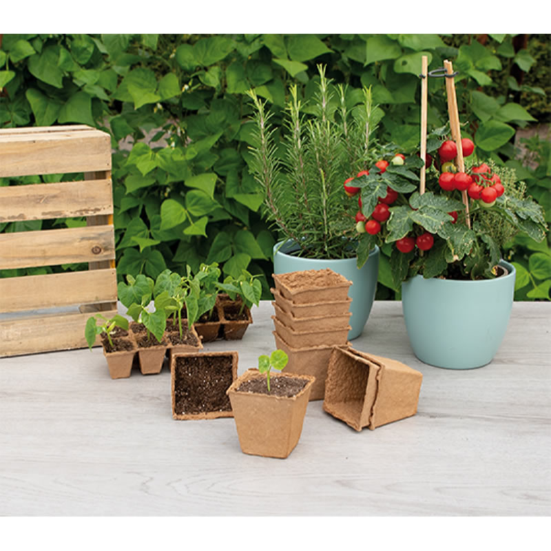 887302-SOGO Organic Pots 8cm square 10 pcs.