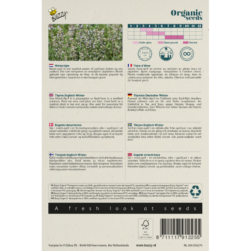 Buzzy Organic Winter Thyme Seeds 0.15g - Image 2