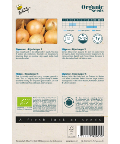 Alternative view of Buzzy Organic Storage Onion Rijnsburger 5 Seeds 1g